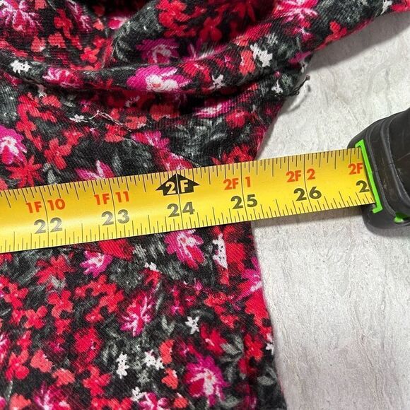 Torrid Women’s Pink Multicolor Floral Flannel Harper Roll Tab Top Size 1 X - Picture 12 of 15